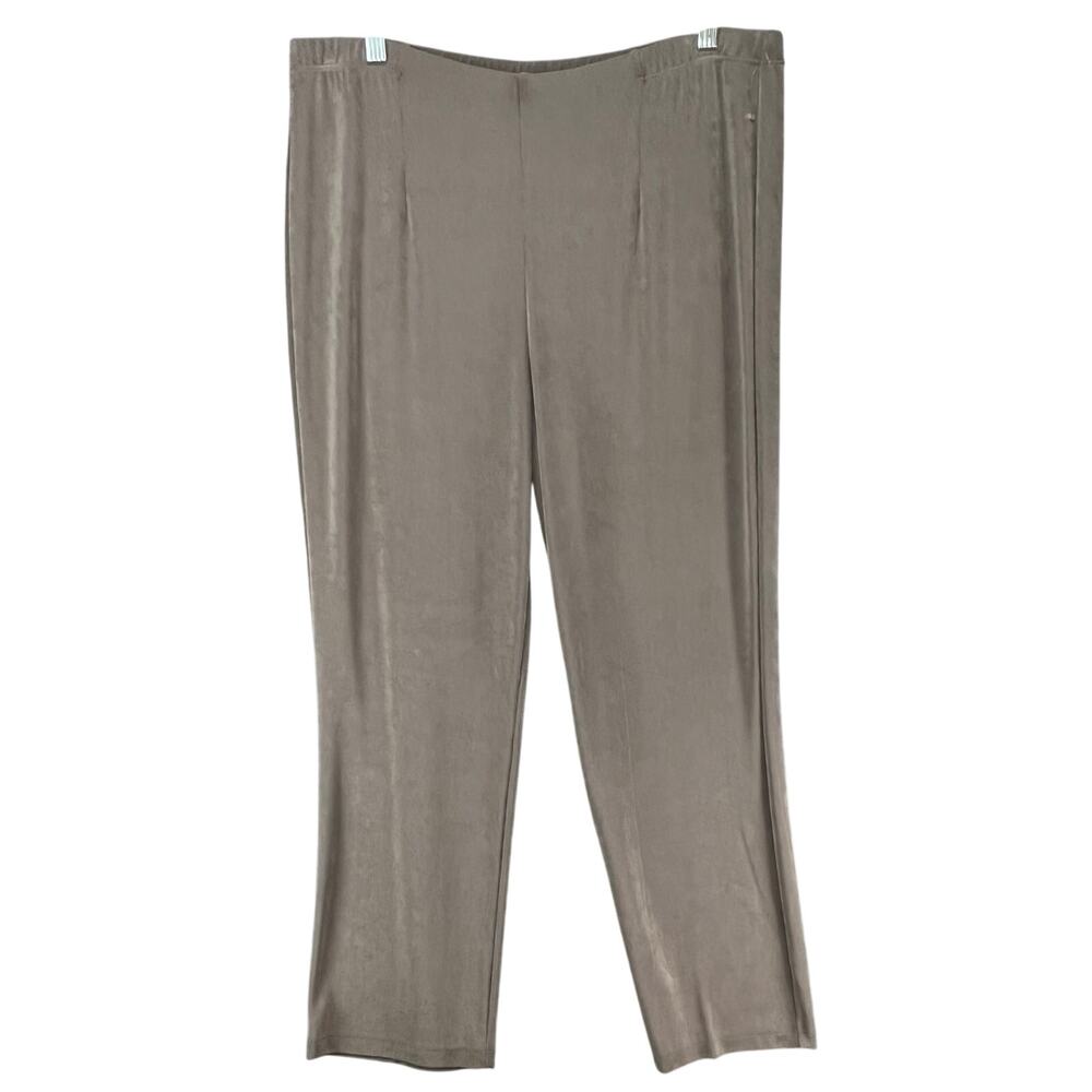 Chicos Travelers Pants Womens 12R Brown No Tummy Pull‎ On Stretch Classic Slinky